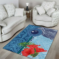 Fiji Day Area Rug Tapa Pattern and Hibiscus Flower LT03 - Polynesian Pride