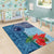 Fiji Day Area Rug Tapa Pattern and Hibiscus Flower