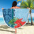 Fiji Day Beach Blanket Tapa Pattern and Hibiscus Flower