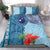 Fiji Day Bedding Set Tapa Pattern and Hibiscus Flower