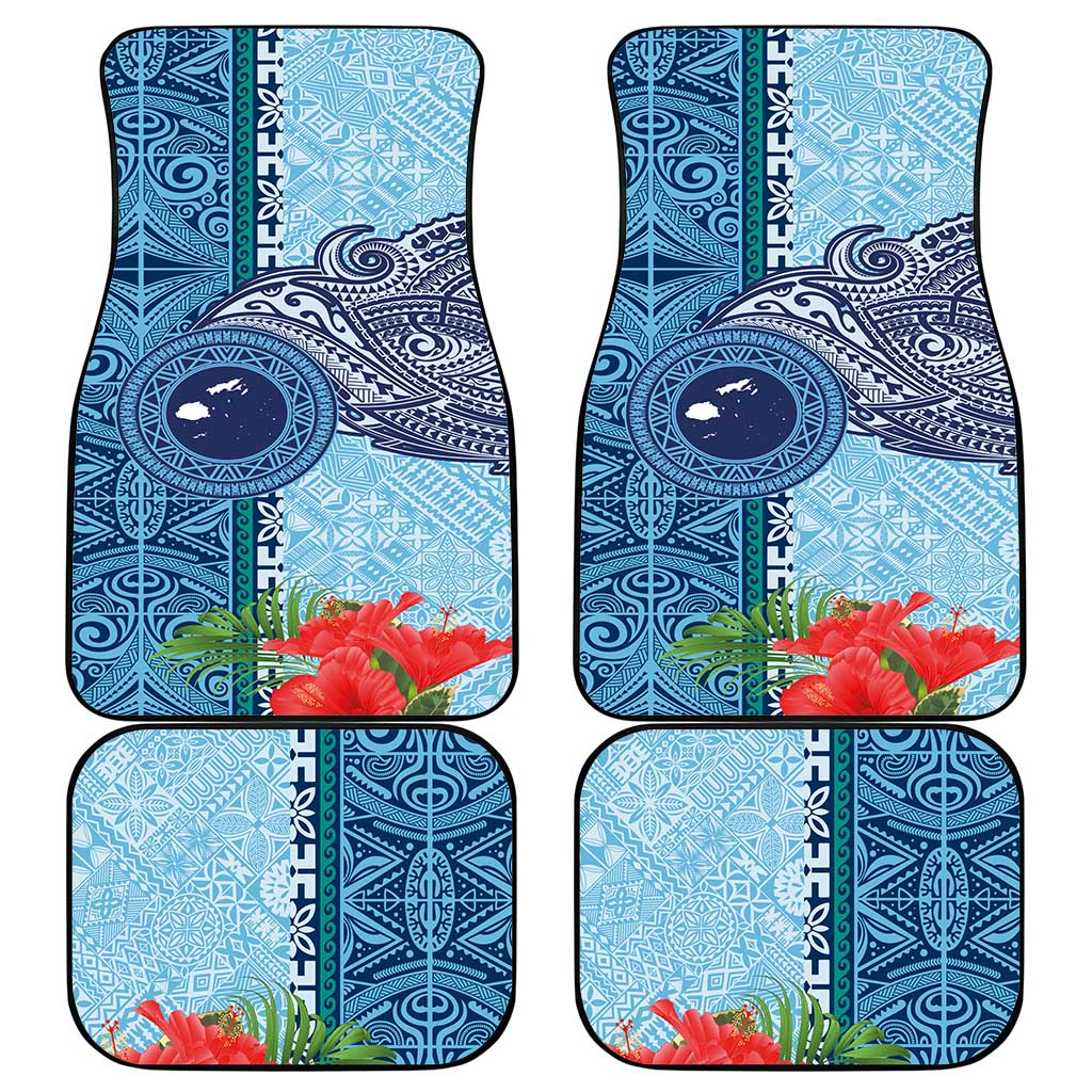 Fiji Day Car Mats Tapa Pattern and Hibiscus Flower LT03 - Polynesian Pride