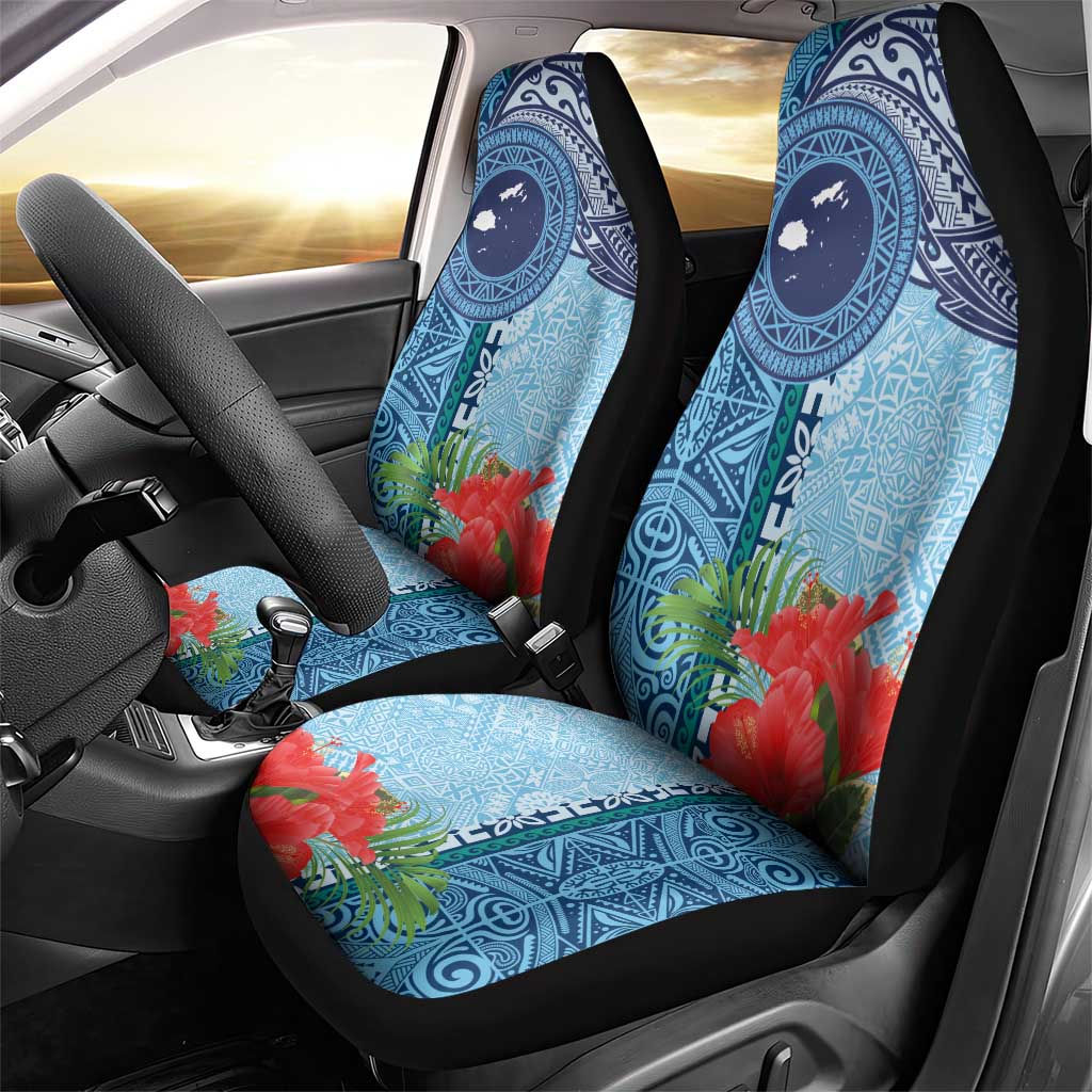 Fiji Day Car Seat Cover Tapa Pattern and Hibiscus Flower LT03 - Polynesian Pride