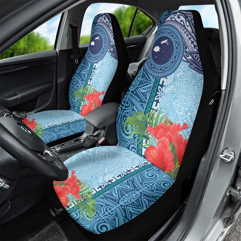 Fiji Day Car Seat Cover Tapa Pattern and Hibiscus Flower LT03 - Polynesian Pride
