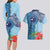 Fiji Day Couples Matching Long Sleeve Bodycon Dress and Hawaiian Shirt Tapa Pattern and Hibiscus Flower