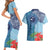 Fiji Day Couples Matching Short Sleeve Bodycon Dress and Hawaiian Shirt Tapa Pattern and Hibiscus Flower