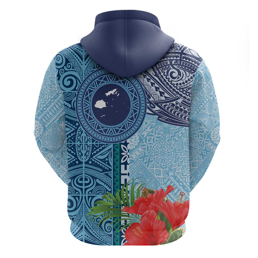 Fiji Day Hoodie Tapa Pattern and Hibiscus Flower LT03 - Polynesian Pride