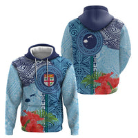 Fiji Day Hoodie Tapa Pattern and Hibiscus Flower LT03 - Polynesian Pride