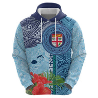 Fiji Day Hoodie Tapa Pattern and Hibiscus Flower LT03 - Polynesian Pride