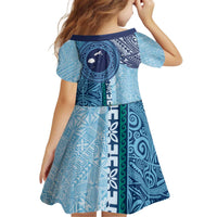 Fiji Day Kid Short Sleeve Dress Tapa Pattern and Hibiscus Flower LT03 - Polynesian Pride