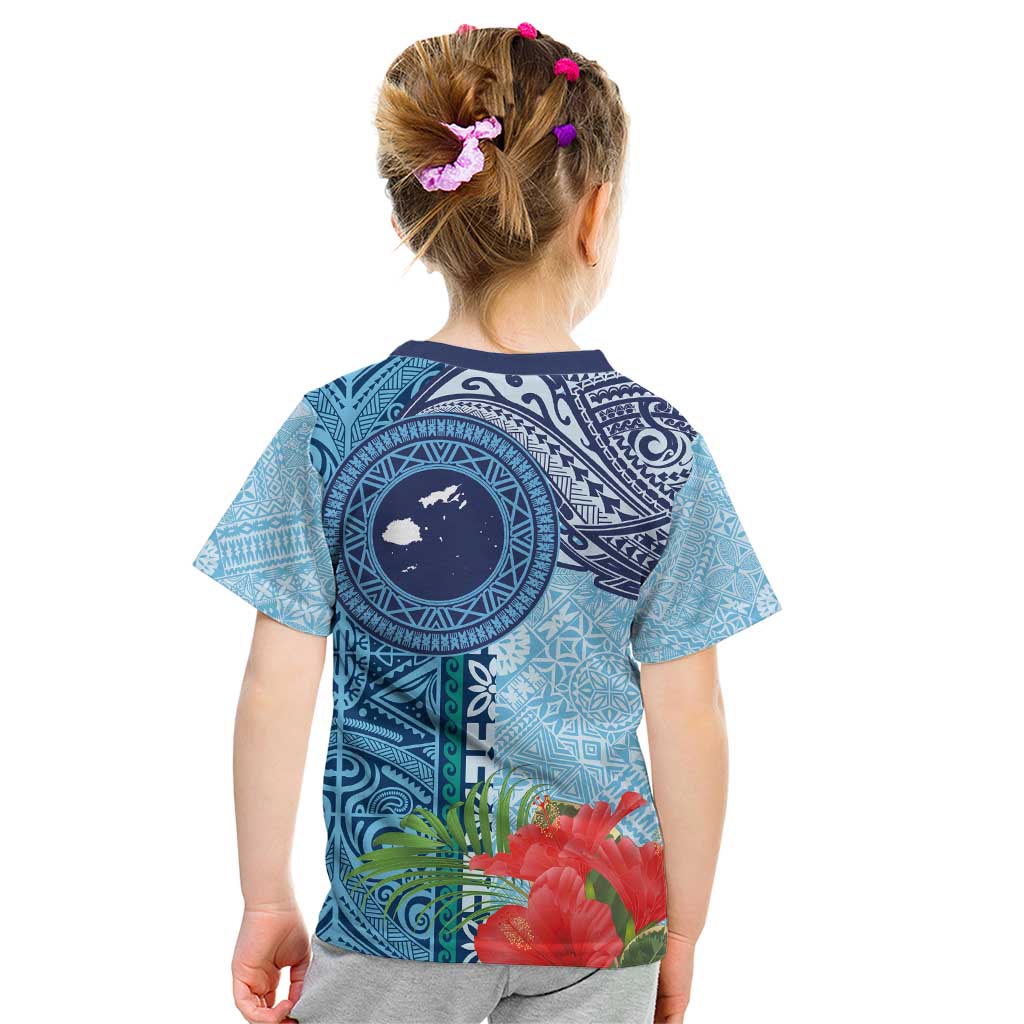 Fiji Day Kid T Shirt Tapa Pattern and Hibiscus Flower LT03 - Polynesian Pride