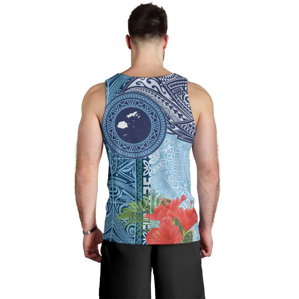 Fiji Day Men Tank Top Tapa Pattern and Hibiscus Flower LT03 - Polynesian Pride