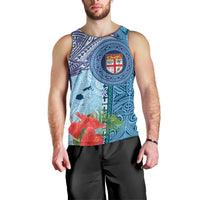 Fiji Day Men Tank Top Tapa Pattern and Hibiscus Flower LT03 - Polynesian Pride