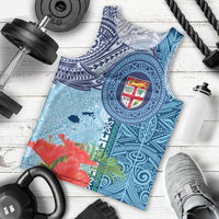 Fiji Day Men Tank Top Tapa Pattern and Hibiscus Flower LT03 - Polynesian Pride