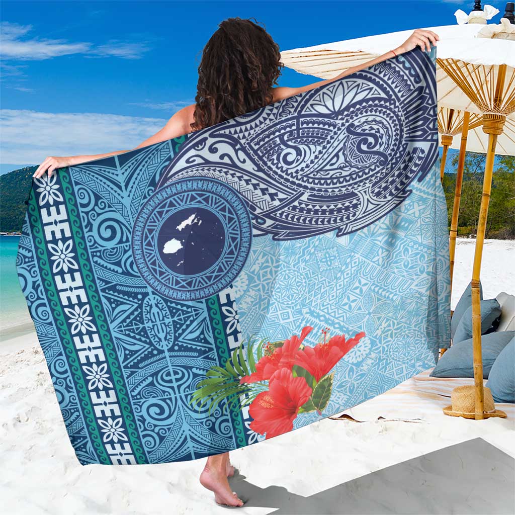 Fiji Day Sarong Tapa Pattern and Hibiscus Flower