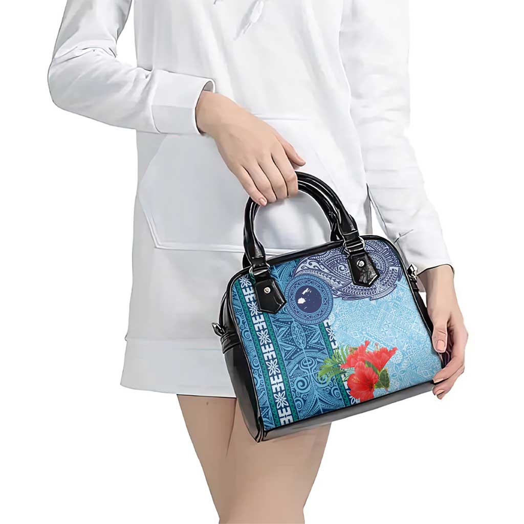 Fiji Day Shoulder Handbag Tapa Pattern and Hibiscus Flower LT03 - Polynesian Pride