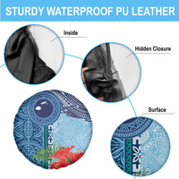 Fiji Day Spare Tire Cover Tapa Pattern and Hibiscus Flower LT03 - Polynesian Pride