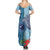 Fiji Day Summer Maxi Dress Tapa Pattern and Hibiscus Flower