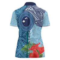 Fiji Day Women Polo Shirt Tapa Pattern and Hibiscus Flower LT03 - Polynesian Pride