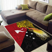 Papua New Guinea Independence Day Area Rug Bird-of-Paradise with Map and Polynesian Pattern LT03 - Polynesian Pride