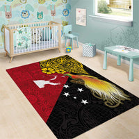 Papua New Guinea Independence Day Area Rug Bird-of-Paradise with Map and Polynesian Pattern LT03 - Polynesian Pride