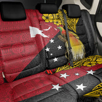 Papua New Guinea Independence Day Back Car Seat Cover Bird-of-Paradise with Map and Polynesian Pattern LT03 - Polynesian Pride