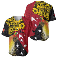 Papua New Guinea Independence Day Baseball Jersey Bird-of-Paradise with Map and Polynesian Pattern LT03 - Polynesian Pride