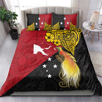 Papua New Guinea Independence Day Bedding Set Bird-of-Paradise with Map and Polynesian Pattern LT03 - Polynesian Pride