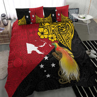 Papua New Guinea Independence Day Bedding Set Bird-of-Paradise with Map and Polynesian Pattern LT03 - Polynesian Pride