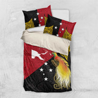 Papua New Guinea Independence Day Bedding Set Bird-of-Paradise with Map and Polynesian Pattern LT03 US Twin 172cm x 218cm Black - Polynesian Pride