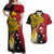 Papua New Guinea Independence Day Couples Matching Off Shoulder Maxi Dress and Hawaiian Shirt Bird-of-Paradise with Map and Polynesian Pattern