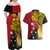 Papua New Guinea Independence Day Couples Matching Off Shoulder Maxi Dress and Hawaiian Shirt Bird-of-Paradise with Map and Polynesian Pattern