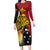 Papua New Guinea Independence Day Long Sleeve Bodycon Dress Bird-of-Paradise with Map and Polynesian Pattern