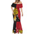 Papua New Guinea Independence Day Mermaid Dress Bird-of-Paradise with Map and Polynesian Pattern