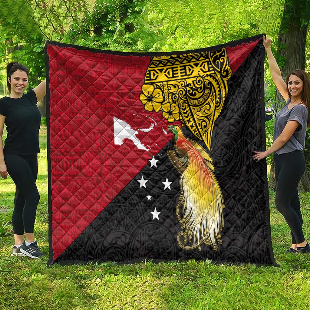 Papua New Guinea Independence Day Quilt Bird-of-Paradise with Map and Polynesian Pattern LT03 - Polynesian Pride