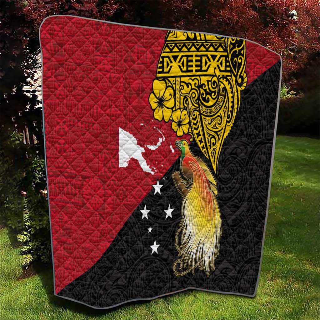 Papua New Guinea Independence Day Quilt Bird-of-Paradise with Map and Polynesian Pattern LT03 - Polynesian Pride