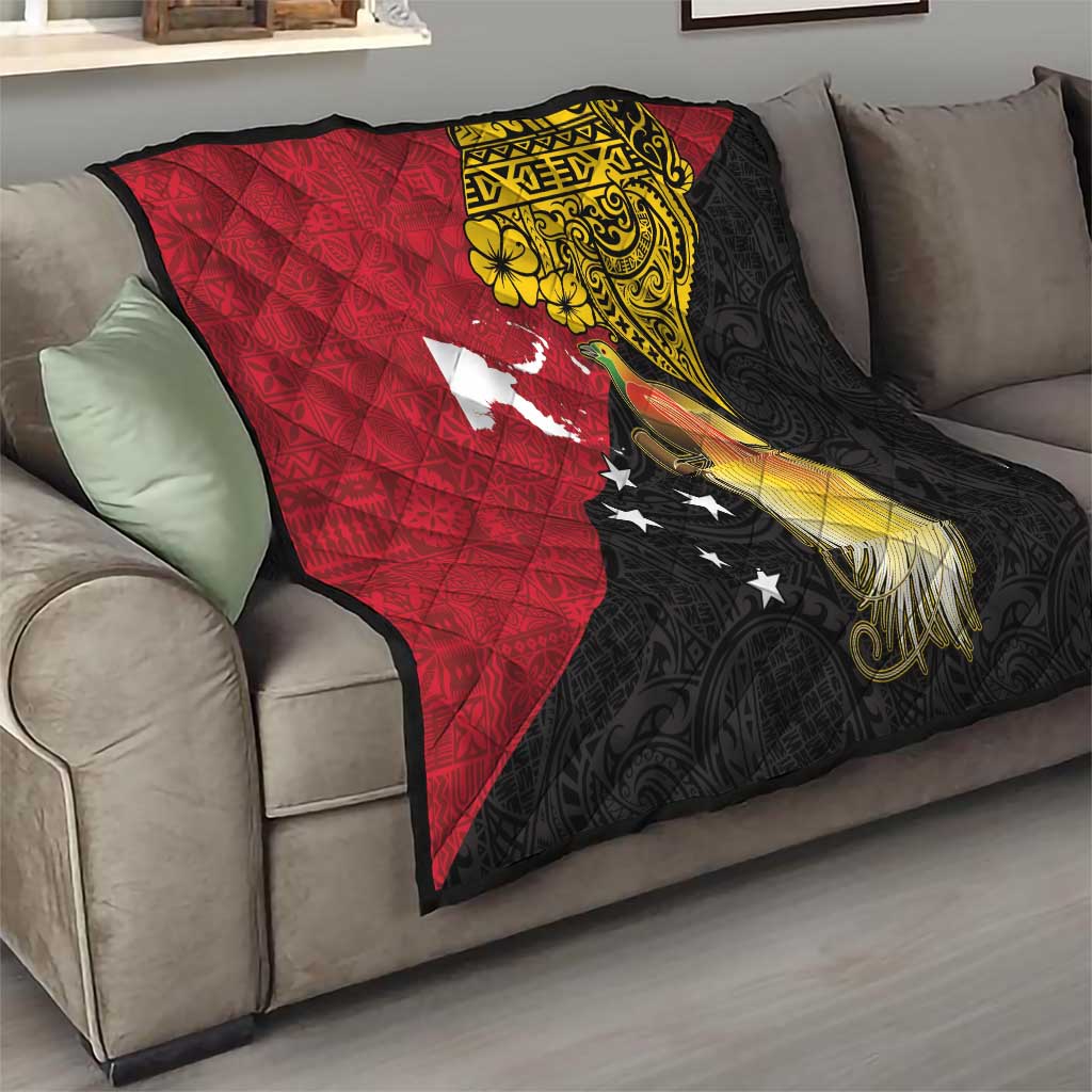 Papua New Guinea Independence Day Quilt Bird-of-Paradise with Map and Polynesian Pattern LT03 - Polynesian Pride
