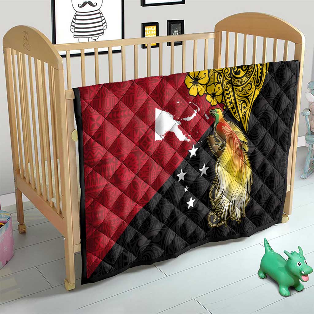 Papua New Guinea Independence Day Quilt Bird-of-Paradise with Map and Polynesian Pattern LT03 - Polynesian Pride
