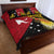 Papua New Guinea Independence Day Quilt Bed Set Bird-of-Paradise with Map and Polynesian Pattern