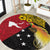 Papua New Guinea Independence Day Round Carpet Bird-of-Paradise with Map and Polynesian Pattern