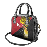 Papua New Guinea Independence Day Shoulder Handbag Bird-of-Paradise with Map and Polynesian Pattern LT03 - Polynesian Pride