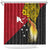 Papua New Guinea Independence Day Shower Curtain Bird-of-Paradise with Map and Polynesian Pattern