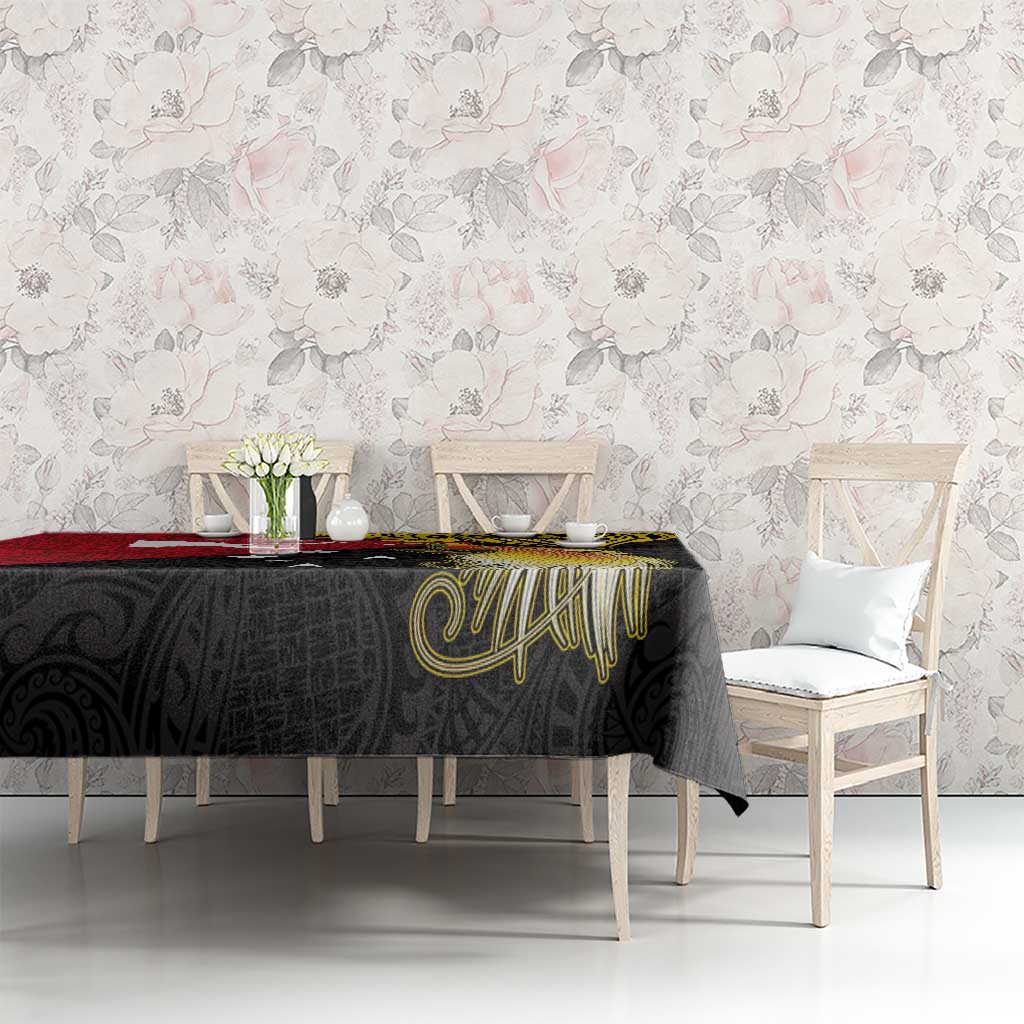 Papua New Guinea Independence Day Tablecloth Bird-of-Paradise with Map and Polynesian Pattern LT03 - Polynesian Pride