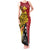 Papua New Guinea Independence Day Tank Maxi Dress Bird-of-Paradise with Map and Polynesian Pattern