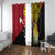 Papua New Guinea Independence Day Window Curtain Bird-of-Paradise with Map and Polynesian Pattern