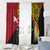 Papua New Guinea Independence Day Window Curtain Bird-of-Paradise with Map and Polynesian Pattern