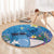 Aloha Hawaiian Monk Seal Round Carpet Polynesian Tattoo The Ocean and Undersea Vibe