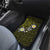 Hawaiian Turtle and Plumeria Car Mats Polynesian Tattoo and Tribal Elements Pattern Yellow Color