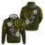 Hawaiian Turtle and Plumeria Hoodie Polynesian Tattoo and Tribal Elements Pattern Yellow Color