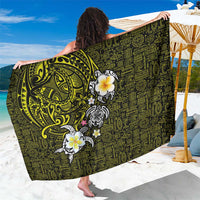Hawaiian Turtle and Plumeria Sarong Polynesian Tattoo and Tribal Elements Pattern Yellow Color LT03 One Size 44 x 66 inches Yellow - Polynesian Pride
