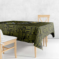 Hawaiian Turtle and Plumeria Tablecloth Polynesian Tattoo and Tribal Elements Pattern Yellow Color LT03 - Polynesian Pride
